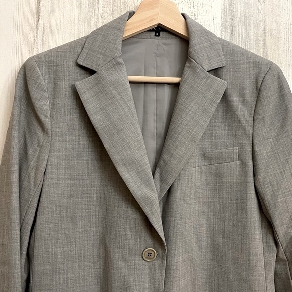 Theory Gray Blazer Wool Blend Blazer Size: 8 - Picture 12 of 12